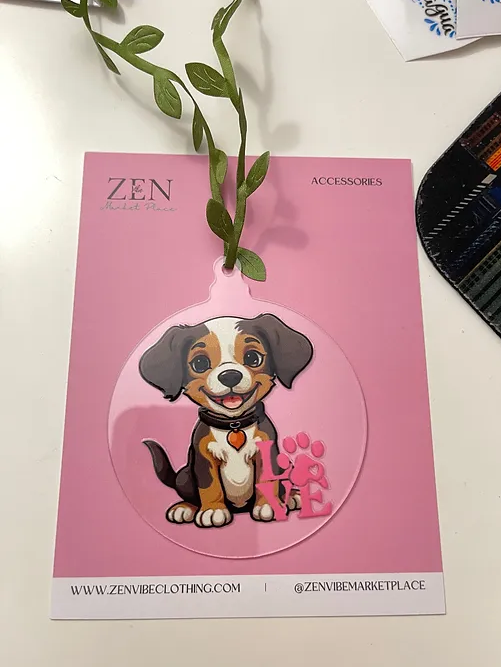 Paw LOVE Ornament | RoundClearAcrylic | Accessories | Dog