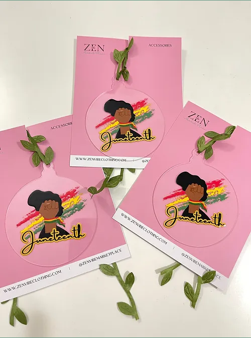 Juneteenth Lady Ornament | BLM | RoundClearAcrylic | Accessories