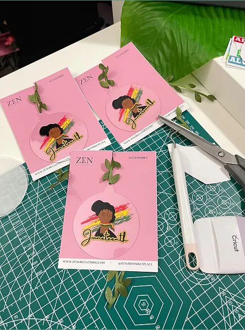 Juneteenth Lady Ornament | BLM | RoundClearAcrylic | Accessories