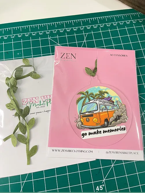 Orange MiniVan GoMakeMemories Ornament | RoundClearAcrylic | Accessories