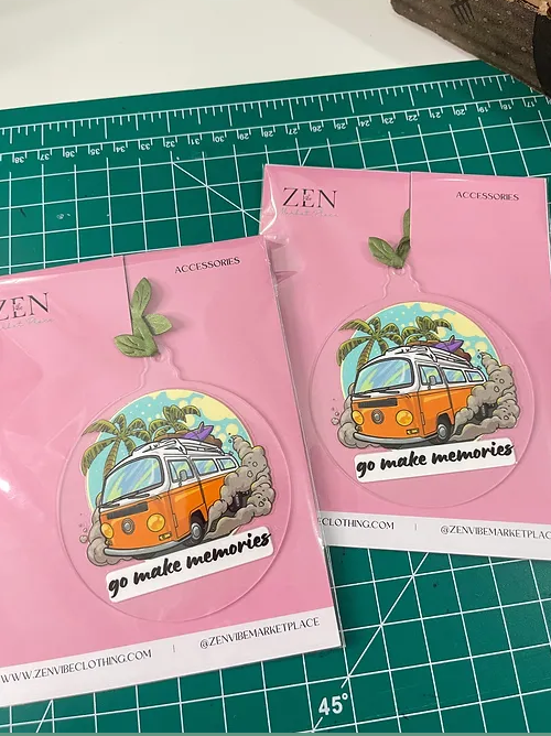 Orange MiniVan GoMakeMemories Ornament | RoundClearAcrylic | Accessories