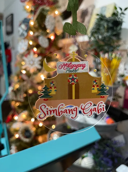 Ornaments / Simbang Gabi Church Ornament | RoundClearAcrylic | Accessories