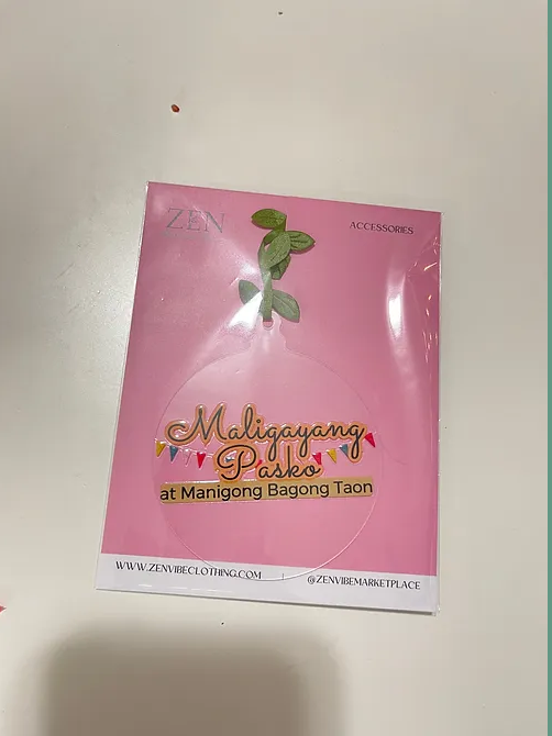 Maligayang Pasko with bannerBrown Ornament | RoundClearThinAcrylic | Accessories