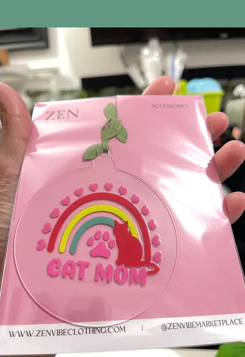 Cat Mom Boho Arches Ornament | RoundClearAcrylic | Accessories | Animals