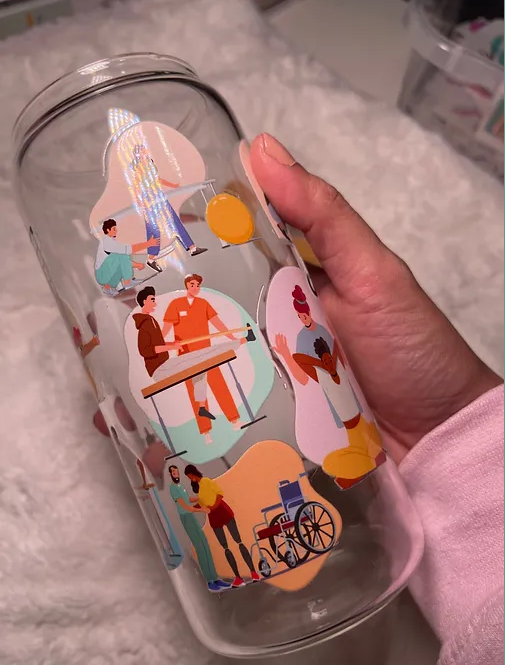 Physical Therapy Life beer can glass cup set exercises | 20 fl oz