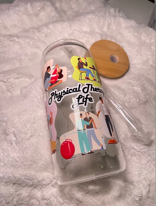 Physical Therapy Life beer can glass cup set exercises | 20 fl oz