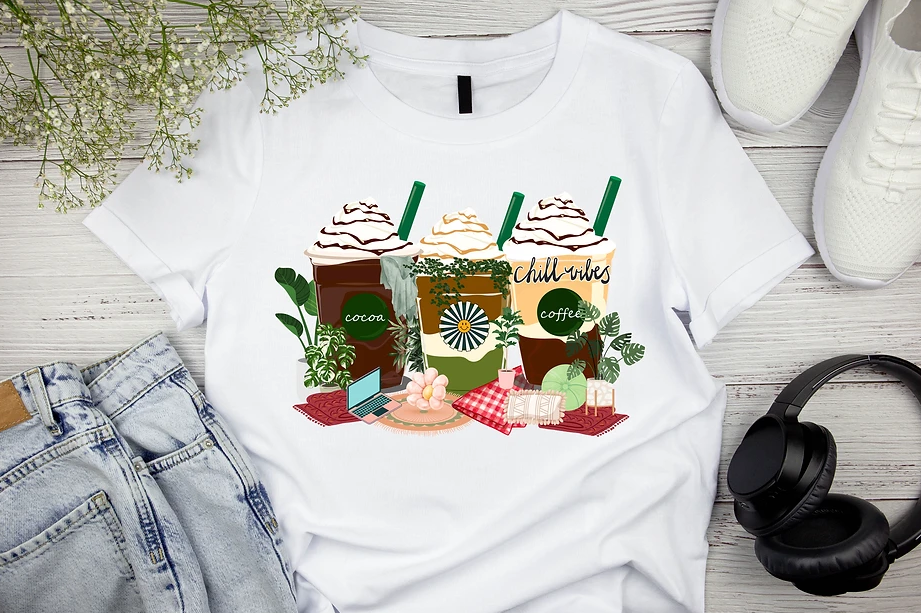 Chill Vibes Frap tee | Full Chest Print | adult Unisex size | crewneck