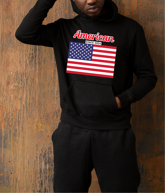 American since 2024- USA flag Hoodie | adult Unisex size