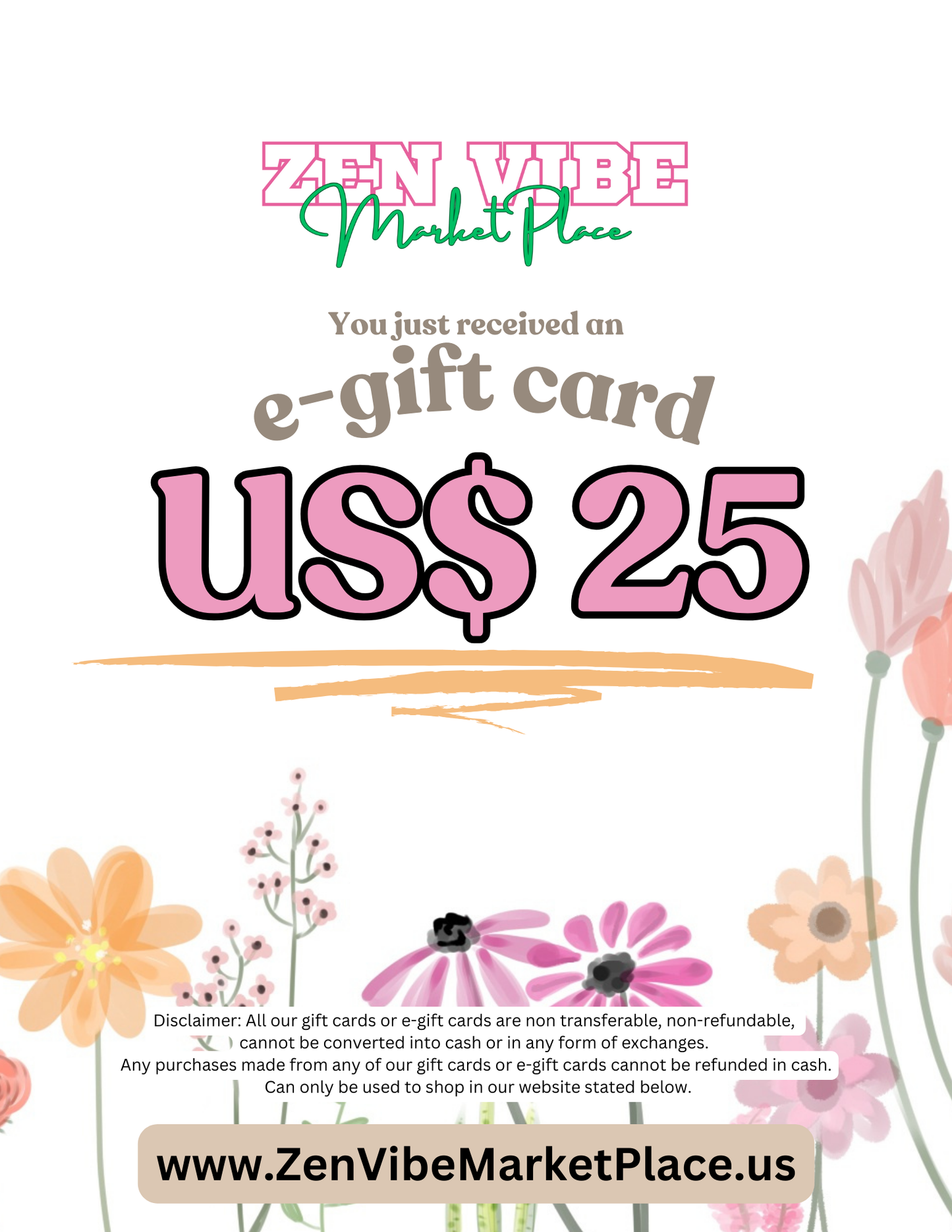 e-Gift Card worth US$25