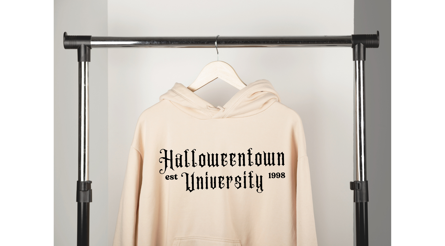 Halloween University est 1998 Hoodie | Black font | Adult unisex | full chest print