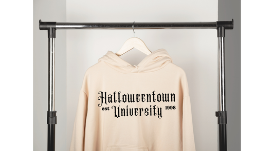 Halloween University est 1998 Hoodie | Black font | Adult unisex | full chest print