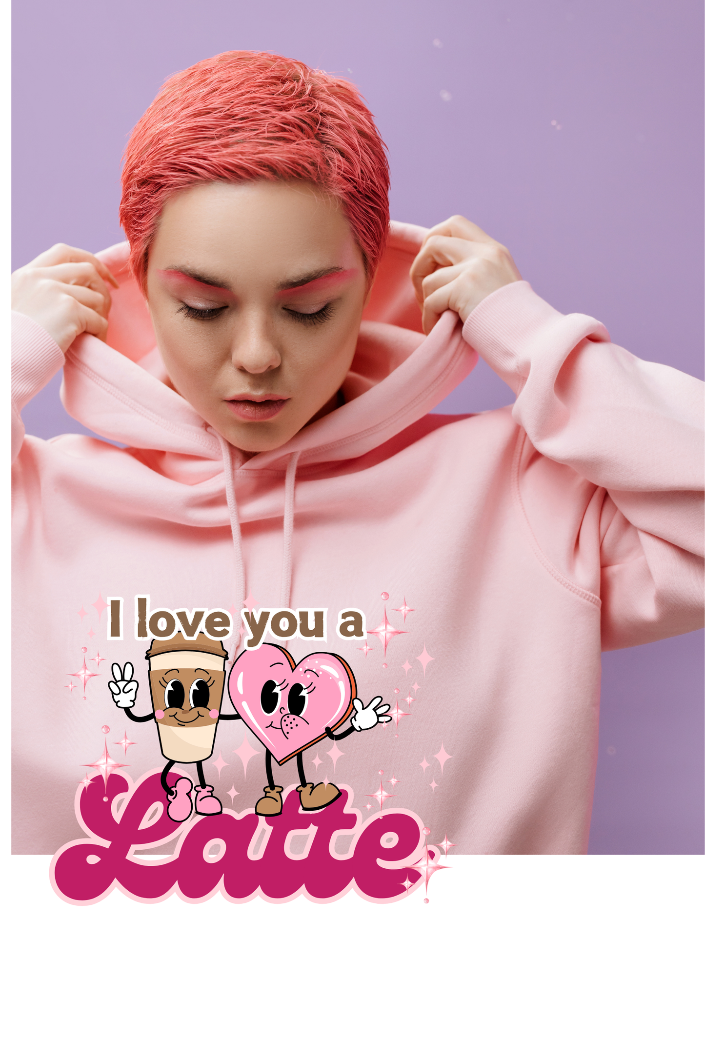 I love you a Latte Hoodie | Adult Unisex | full chest print