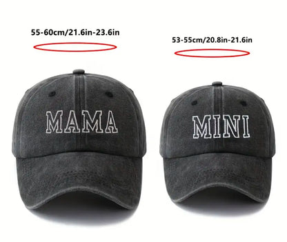 MAMA + MINI DUO embroidered baseball caps | adjustable size | centered embroidered | matching caps | limited stocks