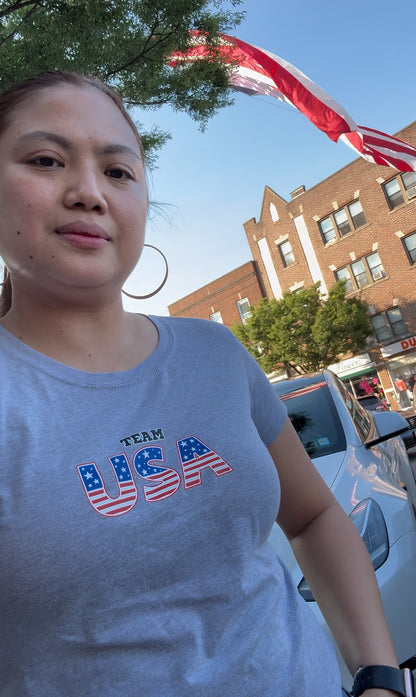 Team USA Tee | pocket size center chest Print | Adult LADIES SIZE