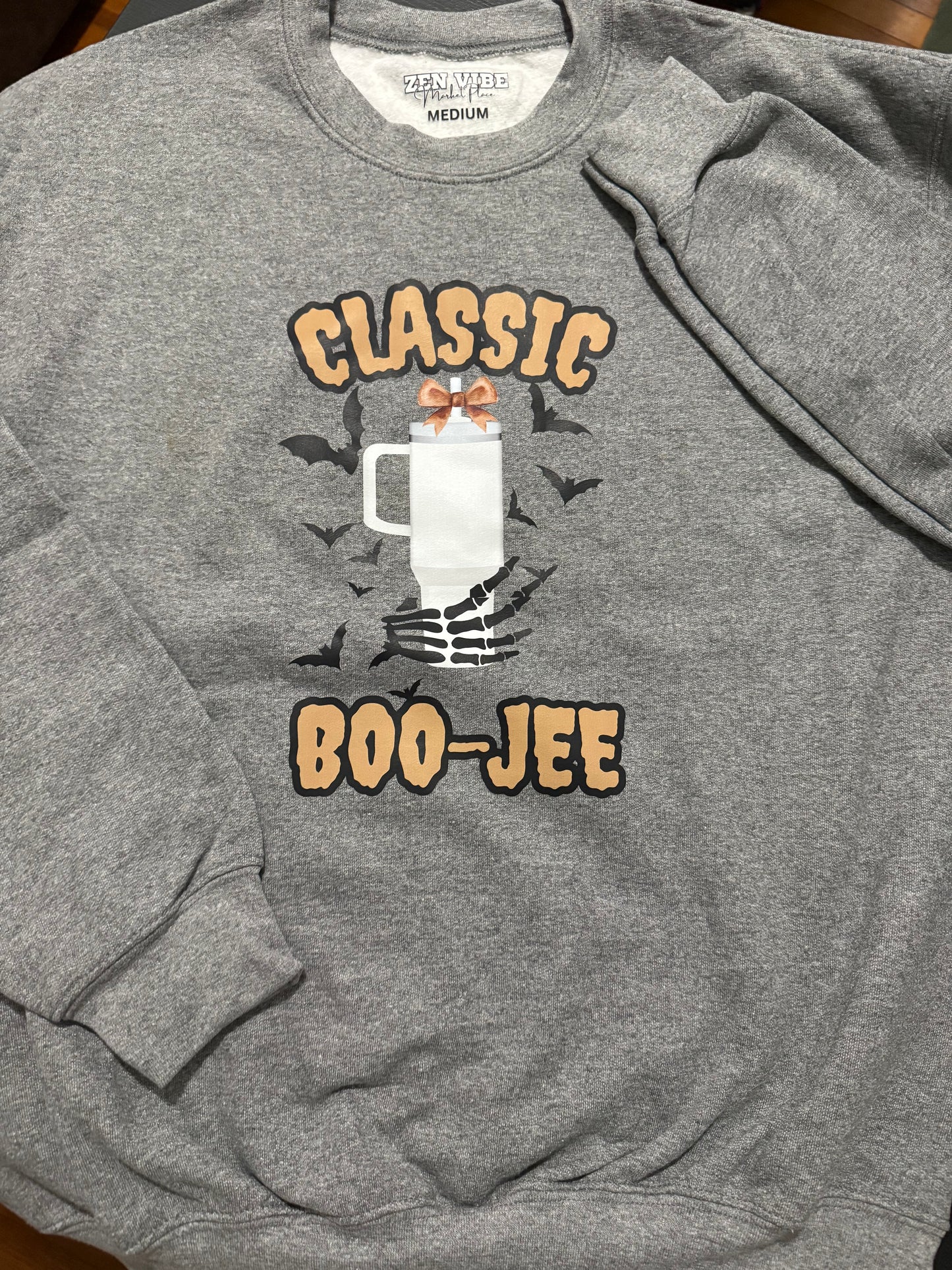 BOO-JEE brown Classic tumbler Sweatshirt | Brown font | Adult Unisex | full chest print
