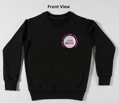 Pro Bono Sweatshirt | Adult| pocket size left chest+ back print | Business Merch