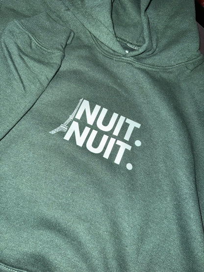 Nuit.Nuit.Eiffel Tower Hoodie  pocket size center chest| YOUTH/KID Unisex size