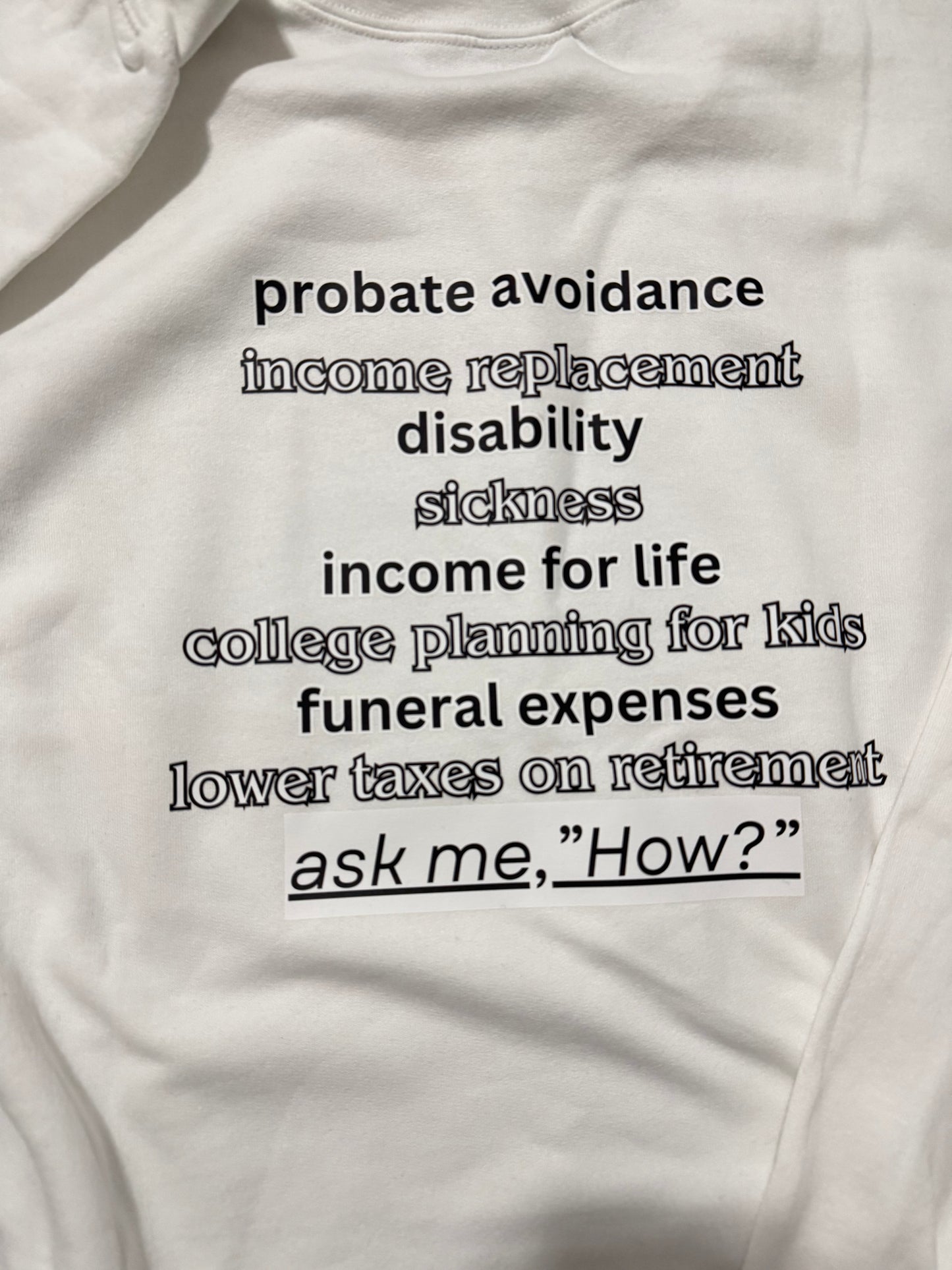 Financial Educator (mini print) sweatshirt | Adult Unisex | center chest pocket size + back prints |
