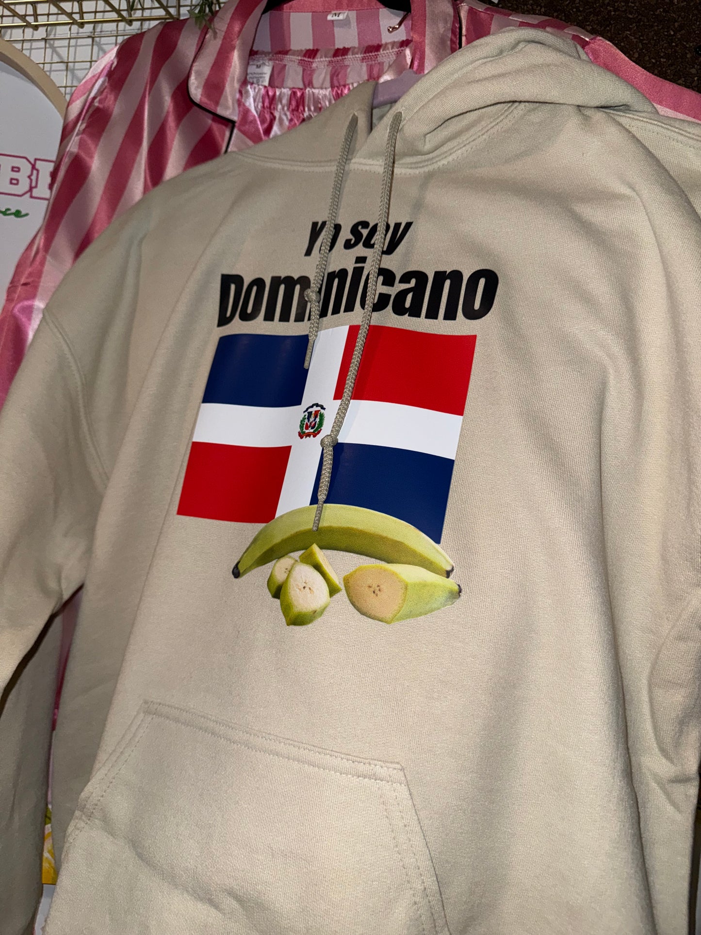 Yo soy Dominicano Flag with Plantain Hoodie | full chest print |ADULT UNISEX size