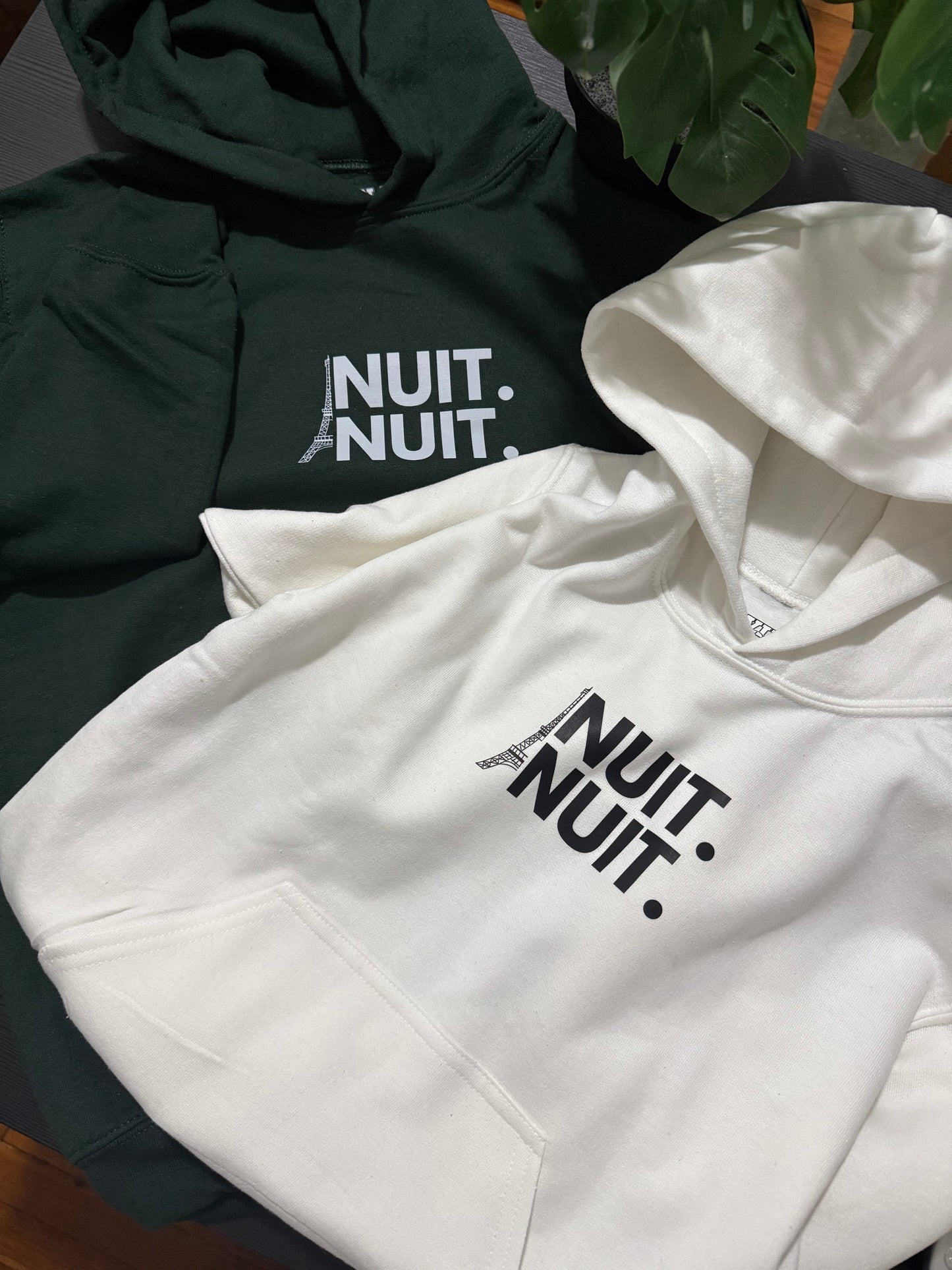 Nuit.Nuit.Eiffel Tower Hoodie  pocket size center chest| YOUTH/KID Unisex size