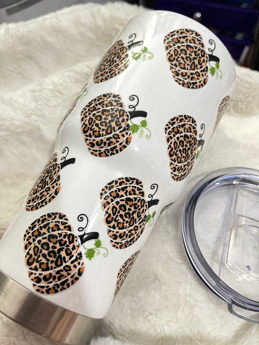 Leopard Pumpkins Insulated Tumbler with Lid | Hot/Cold | 30fl oz | White