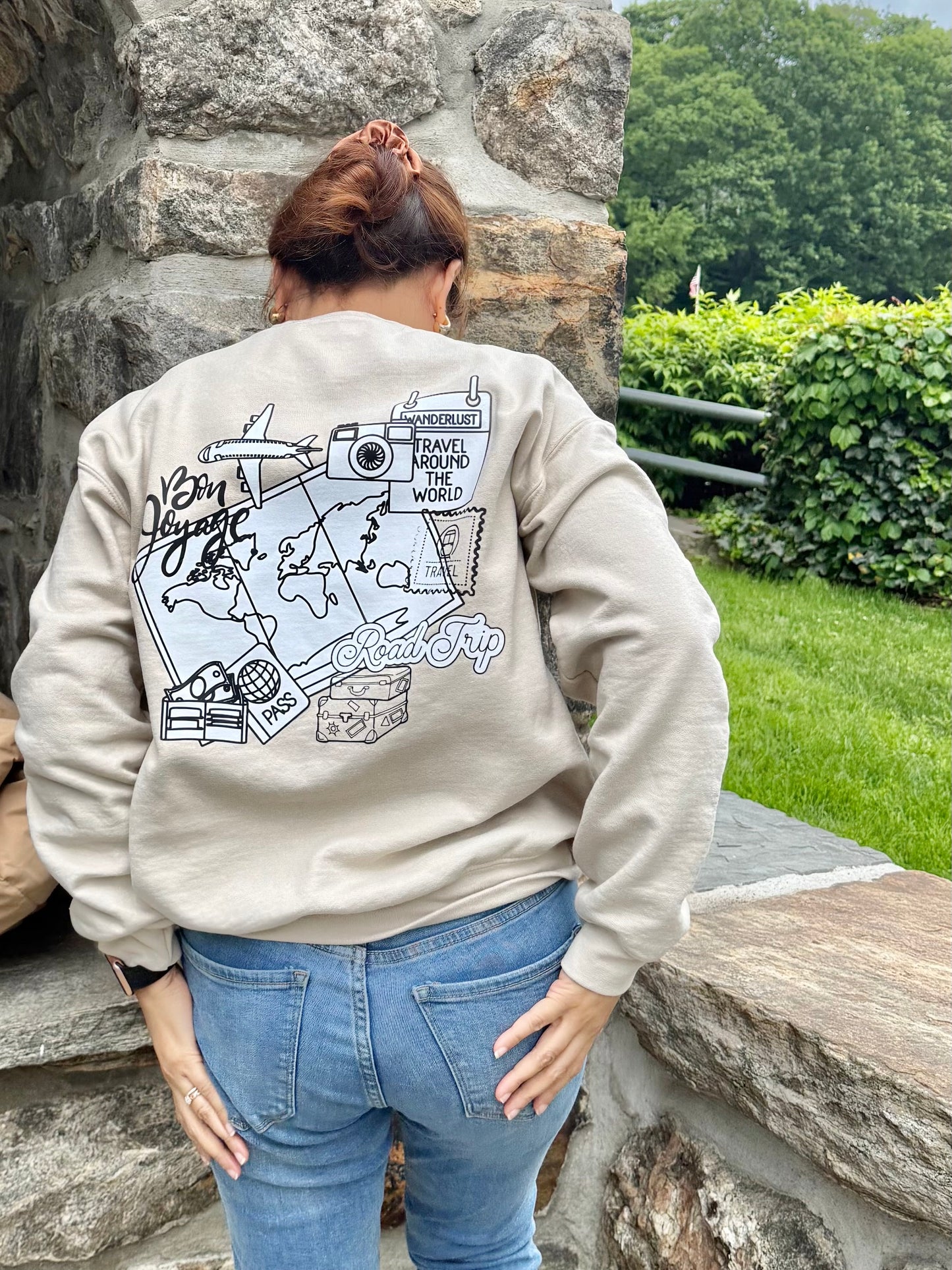 Bon Voyage go make memories sweatshirt | 2-sided prints | Adult Unisex size