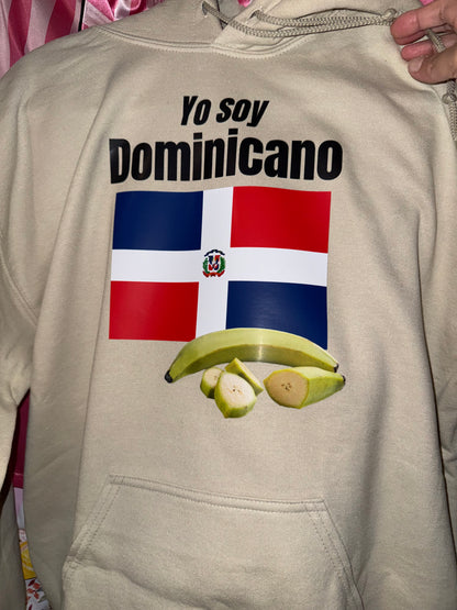Yo soy Dominicano Flag with Plantain Hoodie | full chest print |ADULT UNISEX size