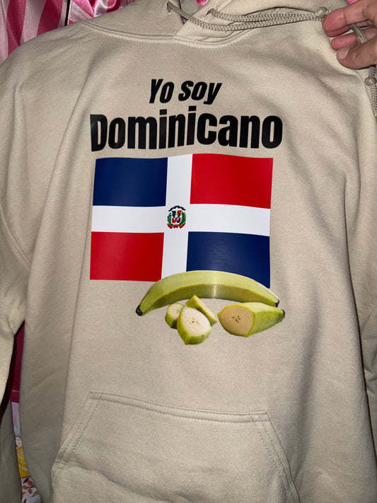 Yo soy Dominicano Flag with Plantain Hoodie | full chest print |ADULT UNISEX size