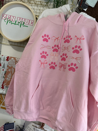 Pink Paws + Pink Ribbons HOODIE | Adult Unisex | full chest print