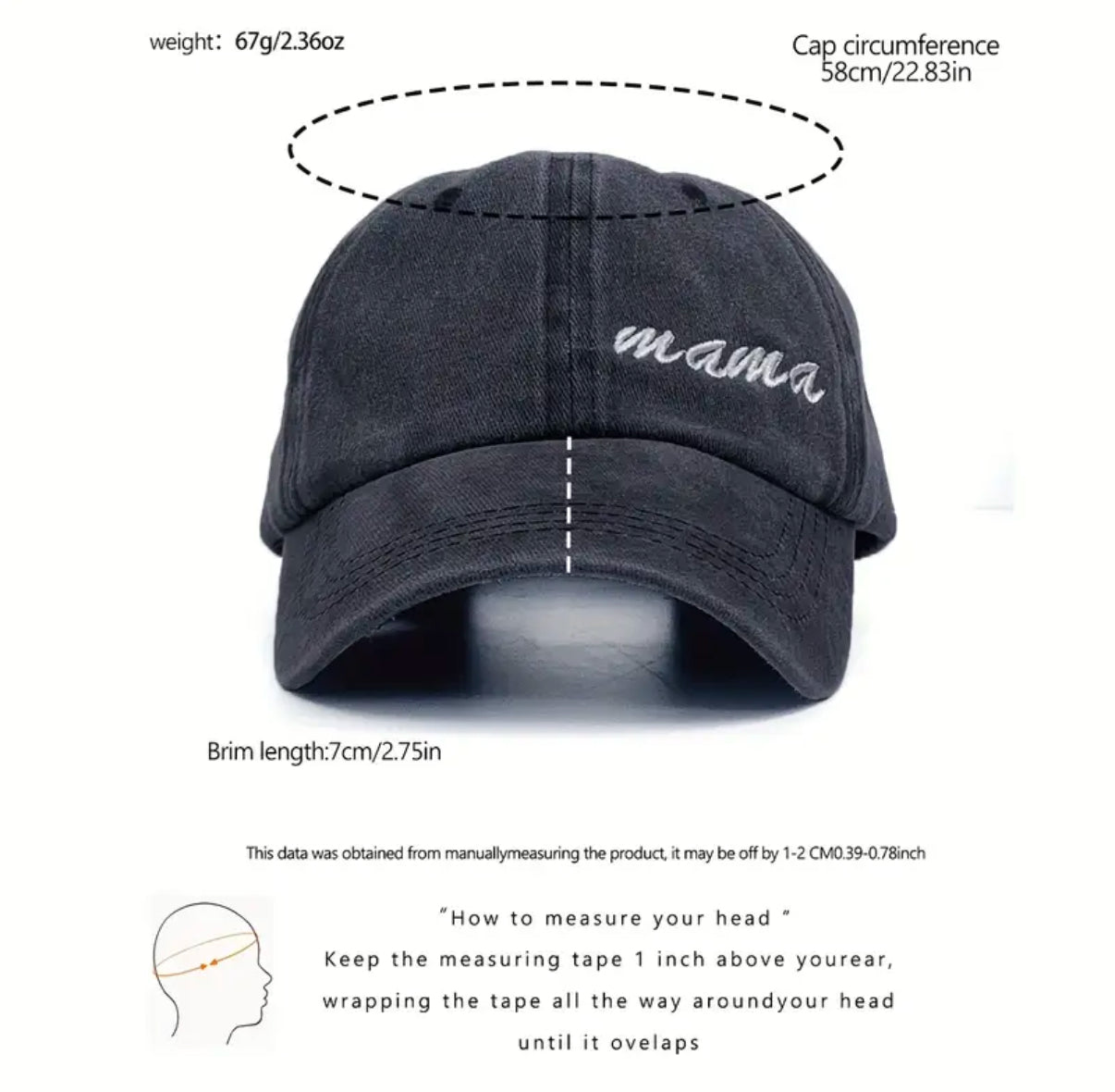 mama embroidered baseball cap | adjustable size | left sided embroidered | limited stocks