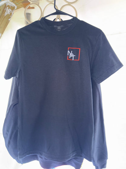NPT Merch Tee | left chest logo + Slogan back prints | adult Unisex size