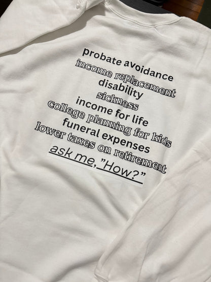 Financial Educator (mini print) sweatshirt | Adult Unisex | center chest pocket size + back prints |