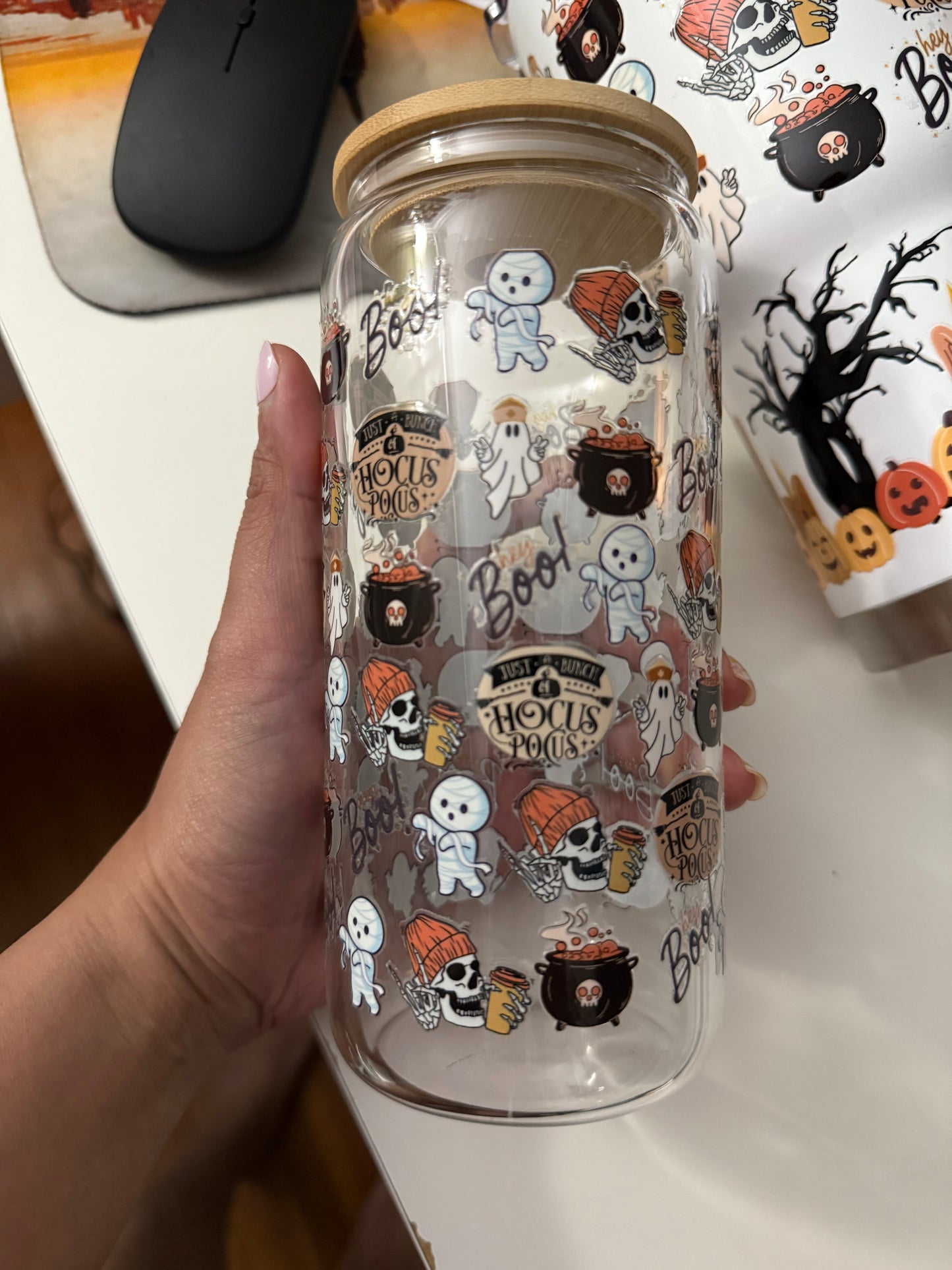 HocusPocus Hey Boo beercan glasscup set | 20 oz