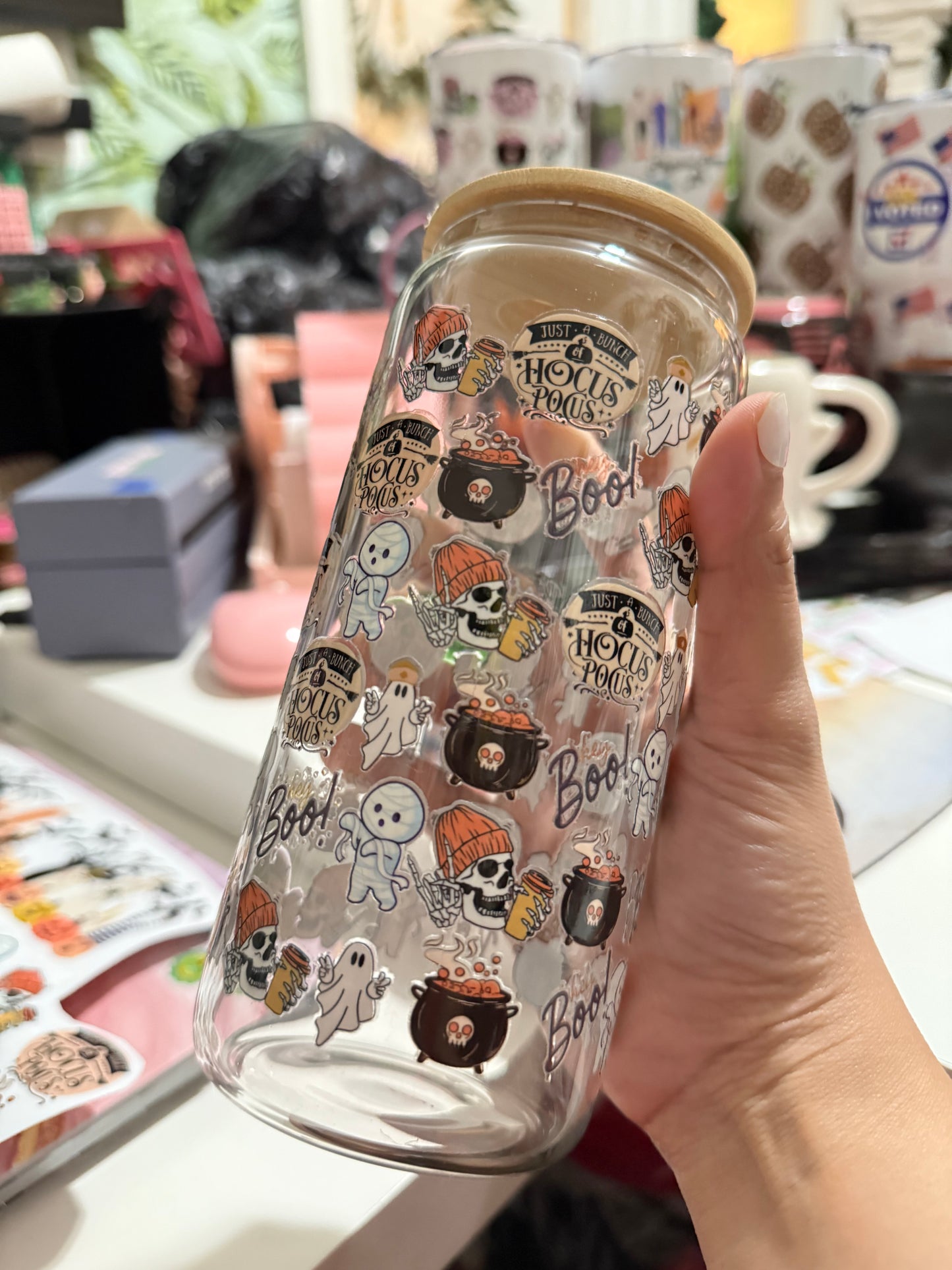 HocusPocus Hey Boo beercan glasscup set | 20 oz
