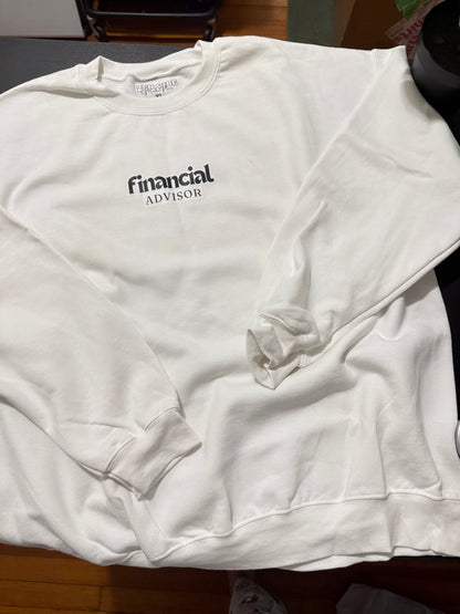 Financial Educator (mini print) sweatshirt | Adult Unisex | center chest pocket size + back prints |