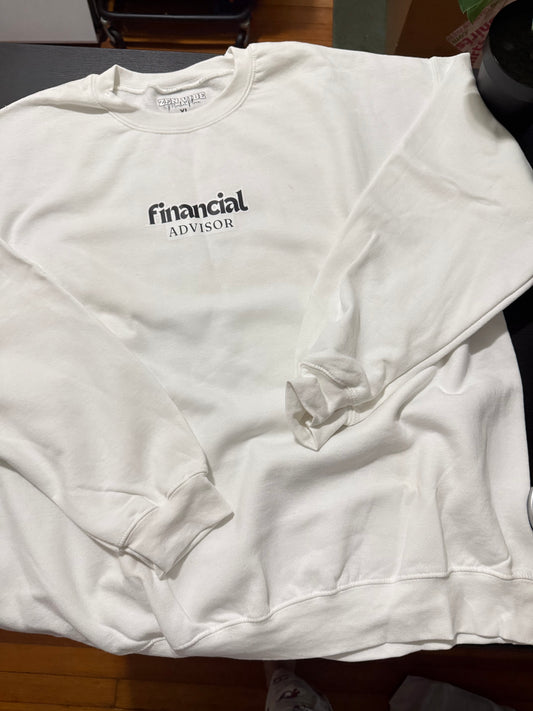 Financial Educator (mini print) sweatshirt | Adult Unisex | center chest pocket size + back prints |