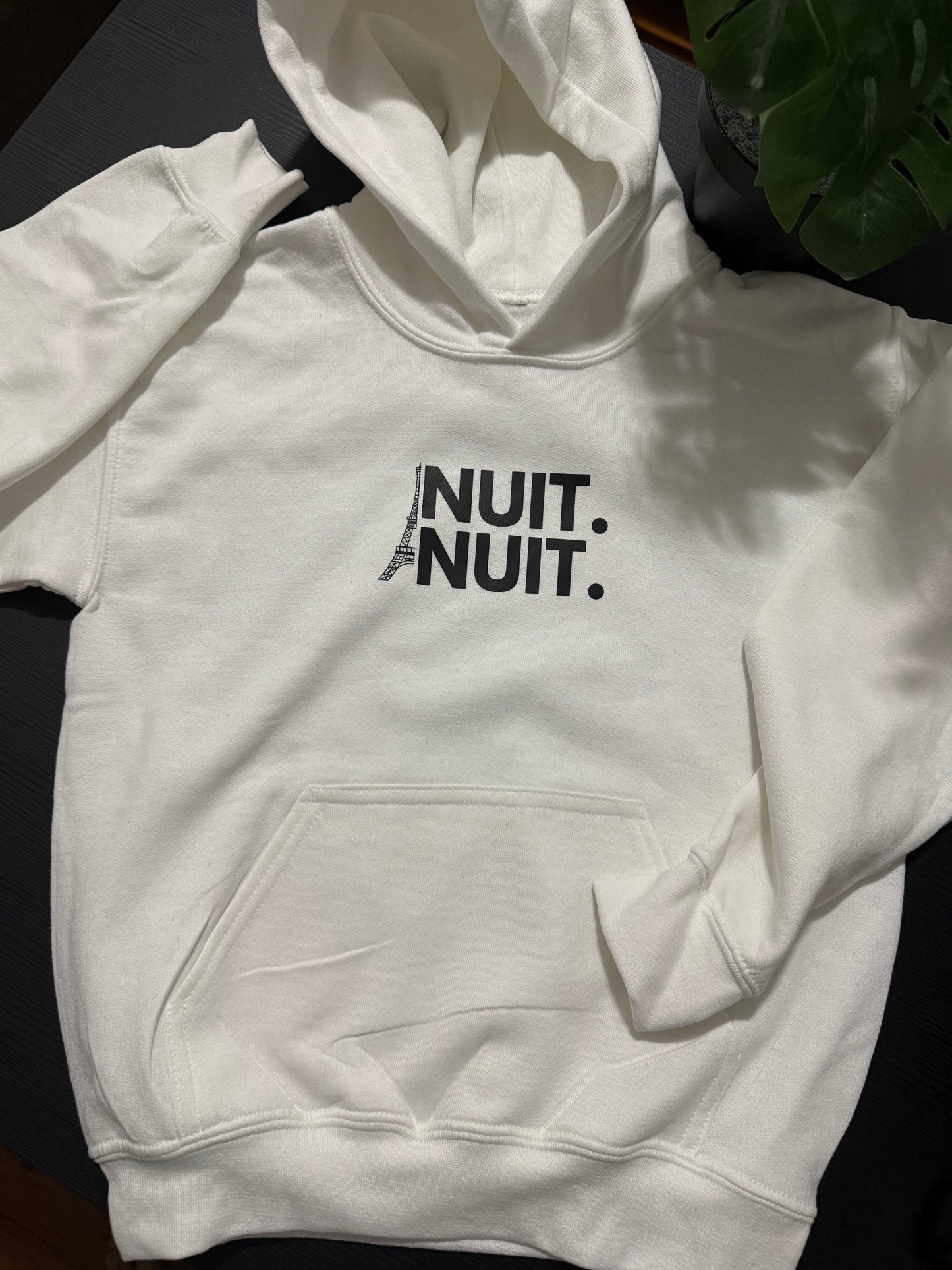 Nuit.Nuit.Eiffel Tower Hoodie  pocket size center chest| YOUTH/KID Unisex size