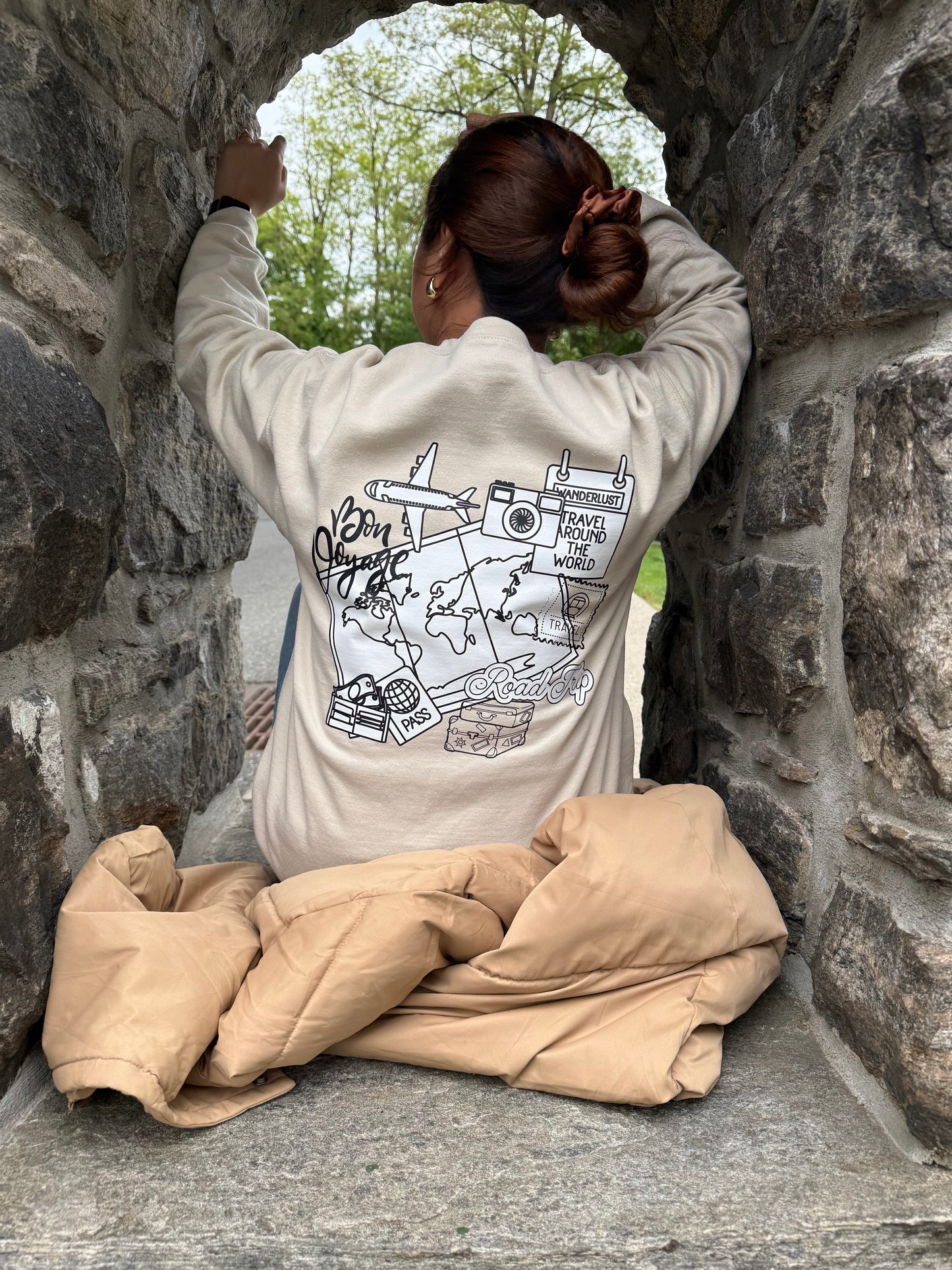 Bon Voyage go make memories sweatshirt | 2-sided prints | Adult Unisex size