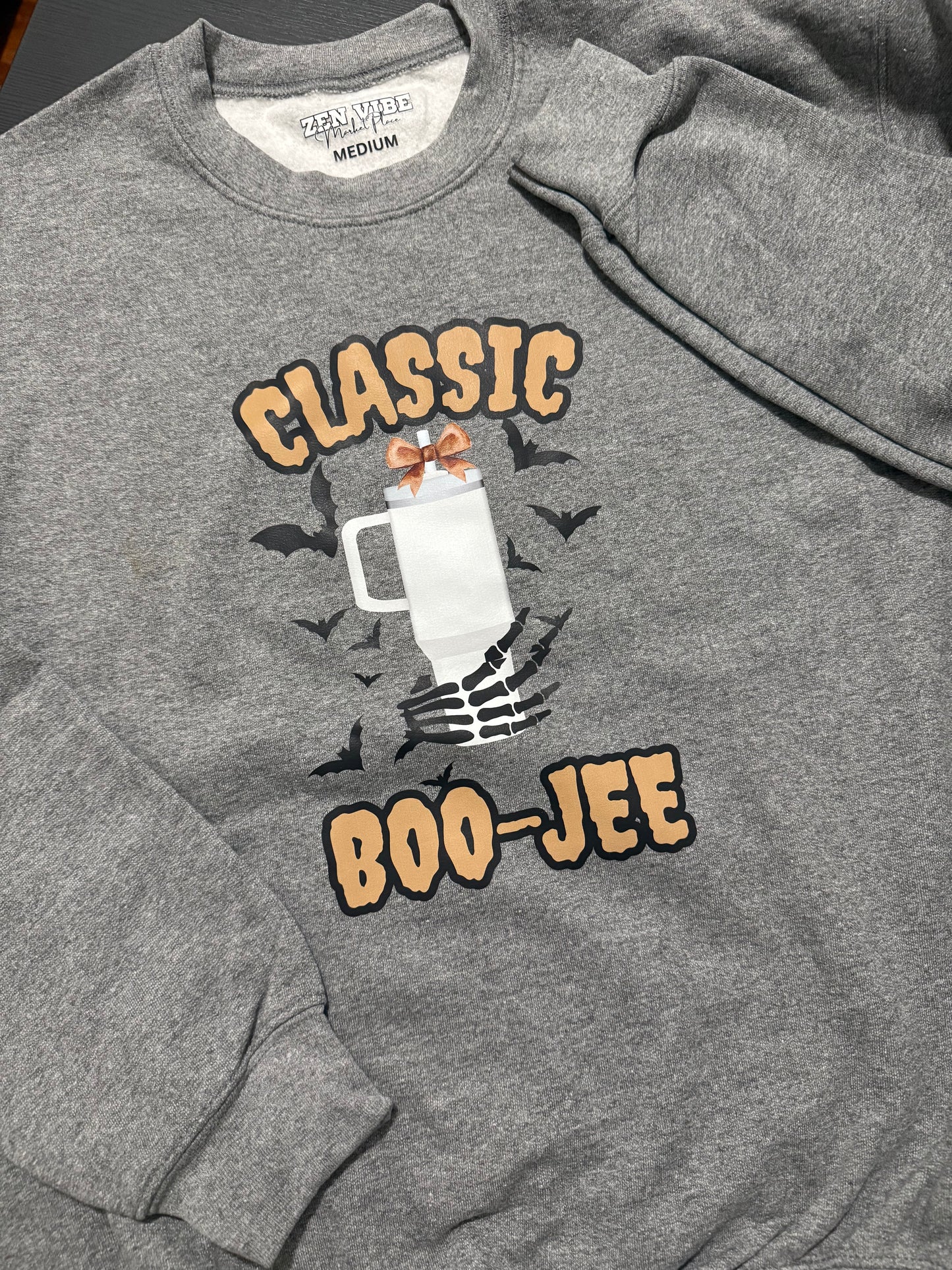 BOO-JEE brown Classic tumbler Sweatshirt | Brown font | Adult Unisex | full chest print