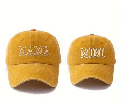 MAMA + MINI DUO embroidered baseball caps | adjustable size | centered embroidered | matching caps | limited stocks