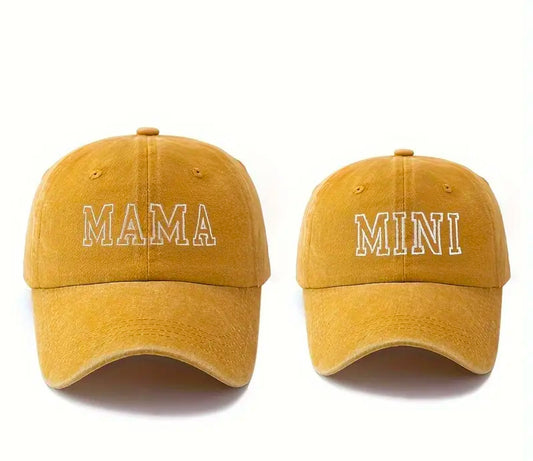 MAMA + MINI DUO embroidered baseball caps | adjustable size | centered embroidered | matching caps | limited stocks