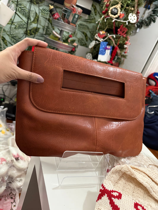 Classic Retro Solid Flap Clutch | NO SHOULDER STRAP | Cognac Color | Large Capacity | limited stocks