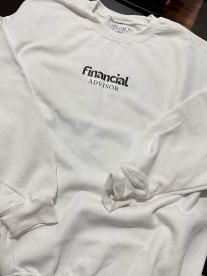 Financial Educator (mini print) sweatshirt | Adult Unisex | center chest pocket size + back prints |