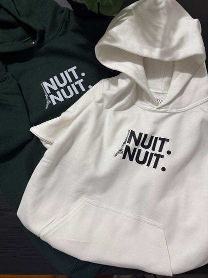 Nuit.Nuit.Eiffel Tower Hoodie  pocket size center chest| YOUTH/KID Unisex size