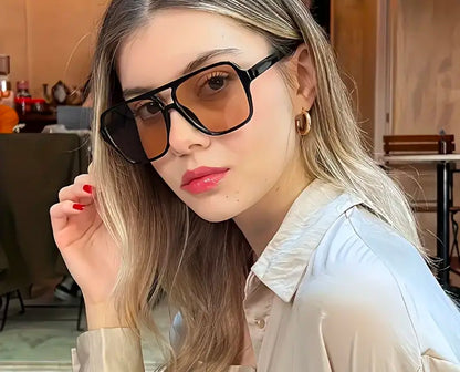 Super Chic Square Sunglasses | plastic lightweight | double bridge fashion sunglasses | adult size | 1 piece | low stock
