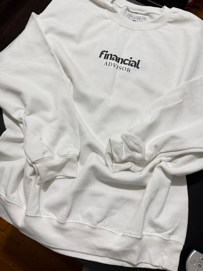 Financial Educator (mini print) sweatshirt | Adult Unisex | center chest pocket size + back prints |