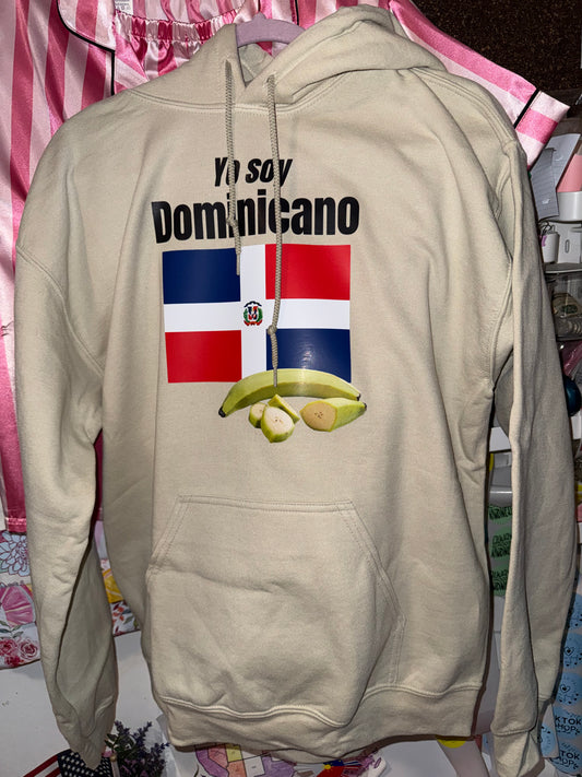 Yo soy Dominicano Flag with Plantain Hoodie | full chest print |ADULT UNISEX size