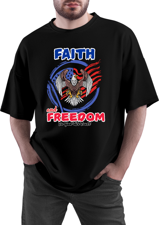 Faith and Freedom Eagle USA Flag tee | adult Unisex size | crewneck