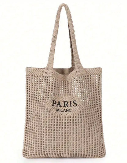 Paris Milano Crochet Tote | LIGHT KHAKI Color | limited stocks
