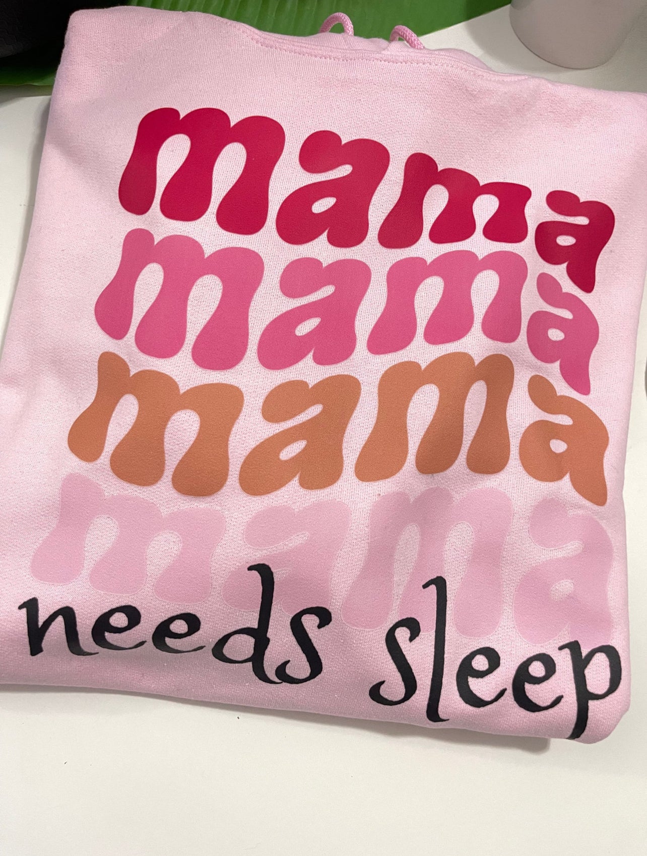 Mama wave Needs Sleep Sweatshirt | Pink Ombre | adult Unisex size
